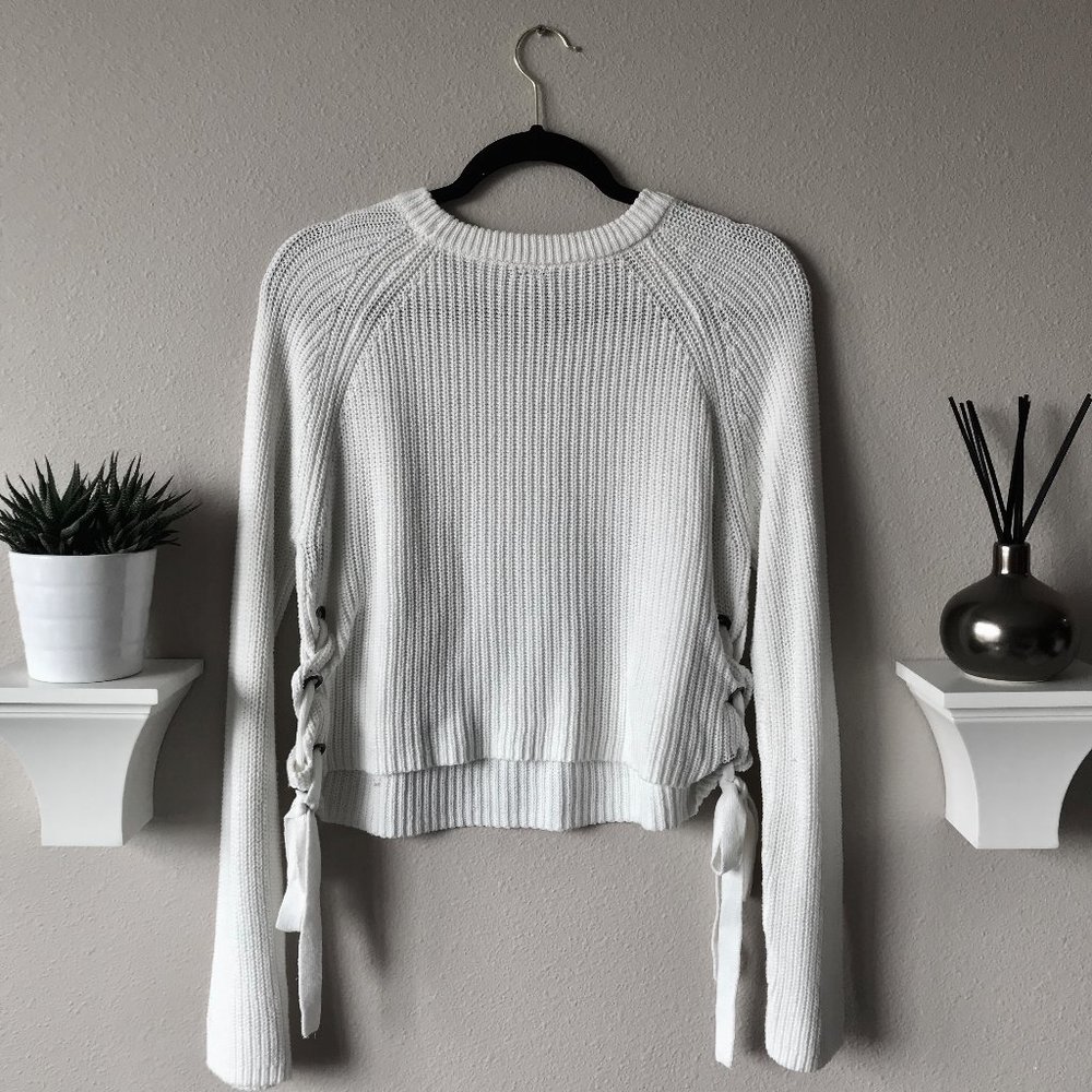 Knit Sweater Lace-up Sides - Picture 3 of 5